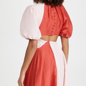AJE red and pink side slit dress | brand new with tags